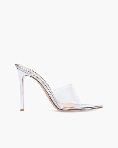White & Transparent embellished heels | Street Style Store | SSS